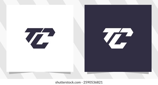 letter tc ct logo design vector