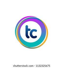 Letter Tc Logo Colorful Circle Letter Stock Vector (Royalty Free ...