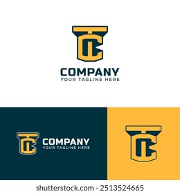 Letter TC logo vector icon. Monogram letter TC logotype design