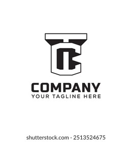 Letter TC logo vector icon. Monogram letter TC logotype design