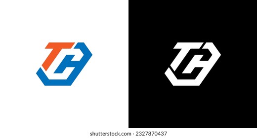 Letter TC negatives Leerzeichen-Logo, TC Monogram, Initial-TC-Logo, TC-Logo, Symbol, Vektorgrafik