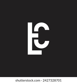 letter tc simple linked geometric logo vector 