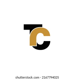 Letra TC diseño de logotipo simple vector