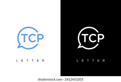 Diseño del logotipo TCP de la carta, diseño del logotipo T C P de la letra mínima mediante la plantilla de letras T C y P