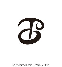 letter td curves smooth simple logo vector 