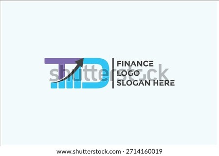 Letter TD Financial Chart Logo Design Vector Template