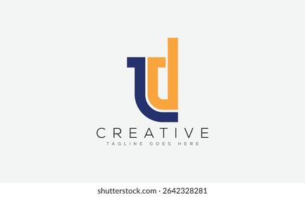 Letra TD logo diseño Plantilla Ilustración vectorial