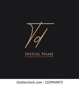 Letter Td Logo. Initial Letter Design Vector Luxury Colors