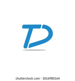 letter td simple slice line geometric logo vector