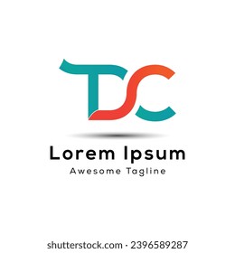 letra logotipo creativo inicial de tdc