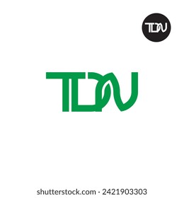 Diseño de logotipo de monograma TDN de carta