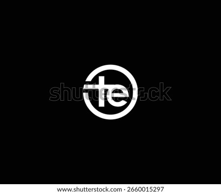 Letter te cirlce modern clean logo