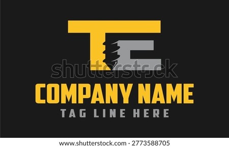 letter TE drill company logo vector image.