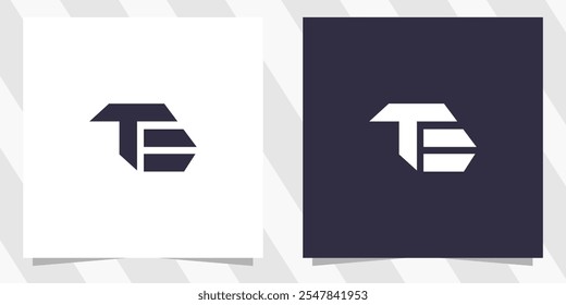 letter te et logo design vector