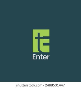 Letter TE or ET negative space minimal logo design concept. Vector illustration