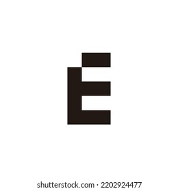 Letter tE Et t E square, geometric symbol simple logo vector