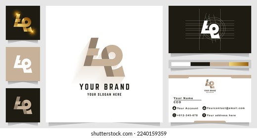 Letter te or Le monogram logo with business card design