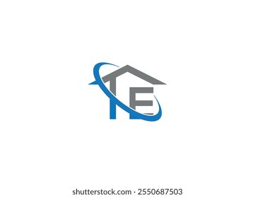 Letter TE logo design with vector icon template