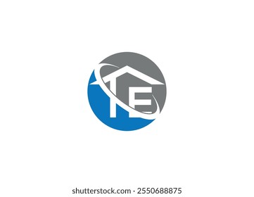 Letter TE logo design with vector icon template