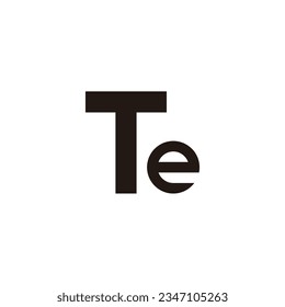 Letter Te, outline geometric symbol simple logo vector