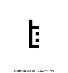 Letter tE rectangle, squares geometric symbol simple logo vector