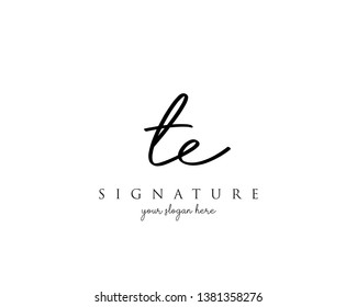 Letter TE Signature Logo Template - Vector