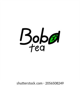 letter a tea leaf boba logo, suitable for buble tea logo. 