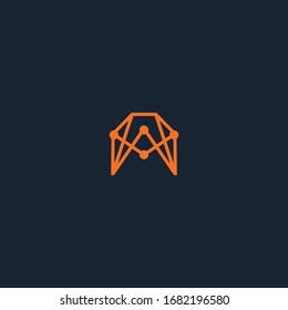 Letter AM Tech Abstract logo icon template design in Vector illustration 