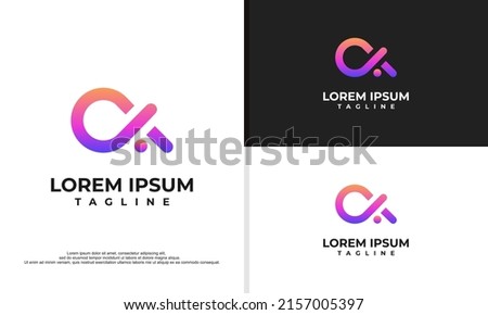 letter A tech logo with beautyful gradient color, tech vector logo design illustration.