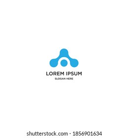 Letra A logotipo técnico con estilo de tarjeta de circuitos