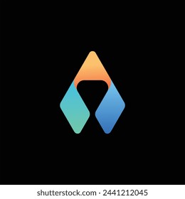 Letter A tech logo design