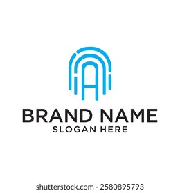 Letter A tech logo design vector