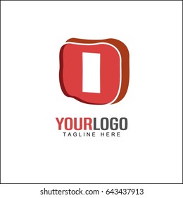 I letter tech logo. Media advertisement company design concept.
