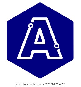 Carta Un logotipo de la tecnología simple con la insignia diagonal azul se puede utilizar para el club de ingeniería o negocio o para poner en marcha el negocio electrónico imprimible. Plantilla de logotipo de tecnología de marca simple