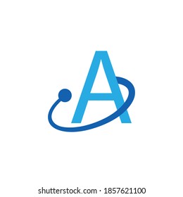 Letter A tech logo. Vector alphabet a technology icon. Stock illustration.