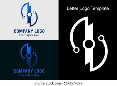 Letter I and techno Logo Modern Design Template