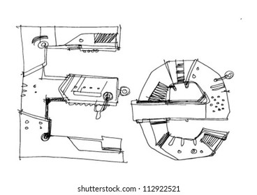 letter in techno style - cartoon