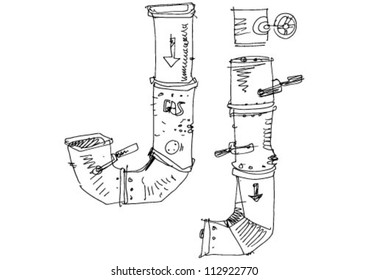 letter in techno style - cartoon