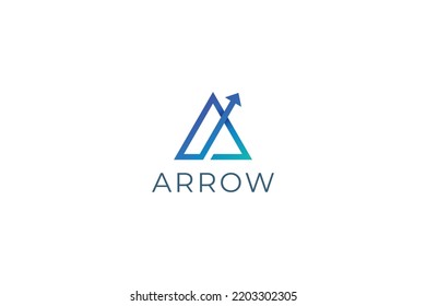 Letter A technological arrow modern direction logo