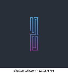 Letter I Technology Abstract logo Template