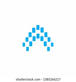 letter a technology abstract logo template