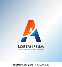 A Letter Technology and Business Logo Design. The modern logo design concept alphabet Letter for business identity