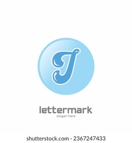 logotipo brillante de tecnología de letra I