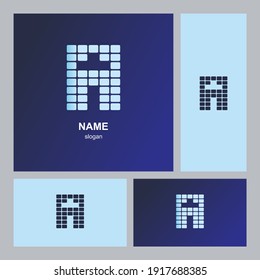 Letter A technology logo icon design element