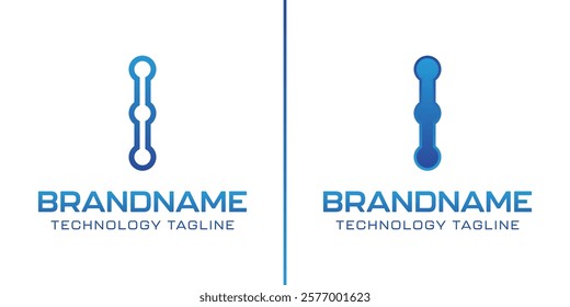 Letter I Technology Logo, symbolize progress, innovation, and digital excellence