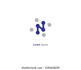letter technology logos n. a combination of technology icons and the letter n into a unique and simple logo. for company brand and graphic design. modern template. illustration vector