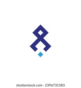 Tecnología de la letra A, símbolo geométrico cuadrado simple vector de logotipo
