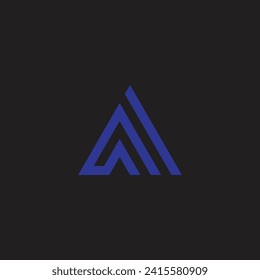 Letter A technology, triangle, modern geometric symbol simple logo vector