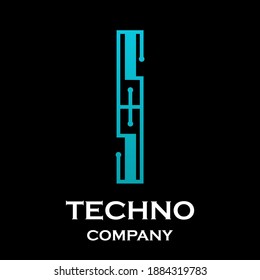 Letter i technology vector logo template. Suitable for technology, digital, web, link, internet, media etc