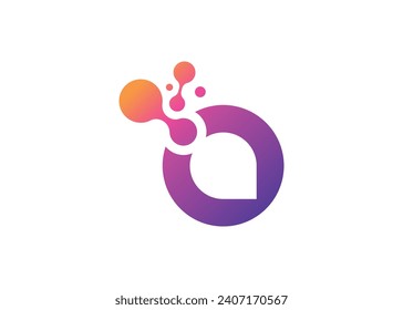 Letter A Technology vector monogram logo design template. Letter A molecule, Science and Bio technology Vector logo